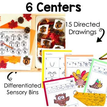 November Reading Centers for Kindergarten