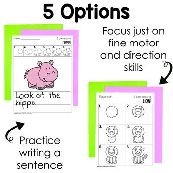 Savanna Animals Directed Drawings | Zoo