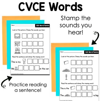 CVCE Word Families Stamping Center | No Prep