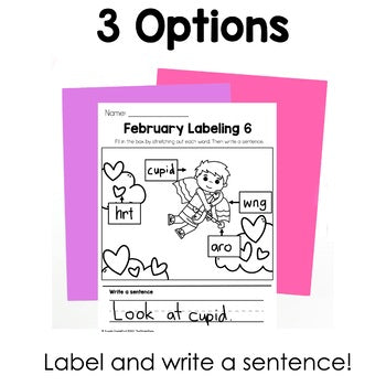 February Labeling Practice Pages
