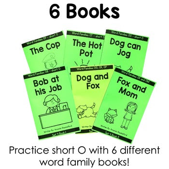 Short O Decodable Books | Word Families