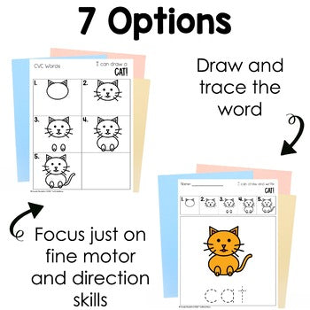 CVC Words Directed Drawings | Decodable | Phonics