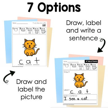 CVC Words Directed Drawings | Decodable | Phonics