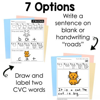 CVC Words Directed Drawings | Decodable | Phonics