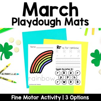 March Playdough Mats | Fine Motor Tubs | Morning Work