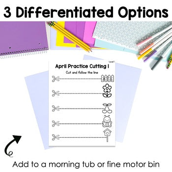 April Cutting Pages | Fine Motor Tubs | Morning Work