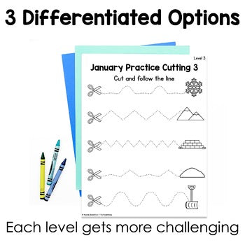 January Cutting Pages | Fine Motor Tubs | Morning Work