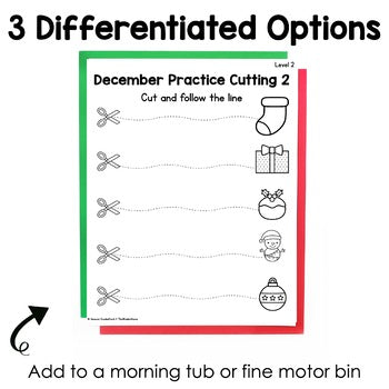 December Cutting Pages | Fine Motor Tubs | Morning Work