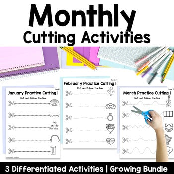 Monthly Cutting Practice Pages Bundle