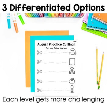 August Cutting Pages | Fine Motor Tubs | Morning Work