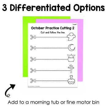 October Cutting Pages | Fine Motor Tubs | Morning Work