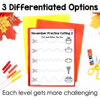 November Cutting Pages | Fine Motor Tubs | Morning Work