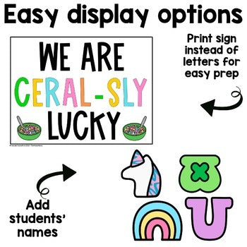 Lucky Charms Craft | Bulletin Board | St Patricks Day | March
