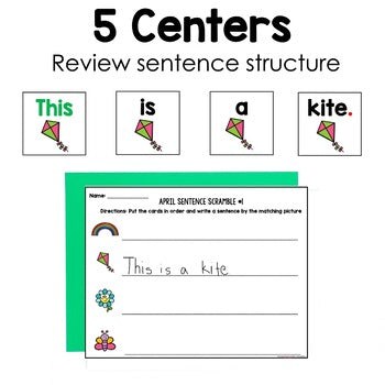 April Reading Centers for Kindergarten