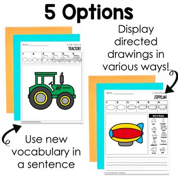 Transportation Directed Drawings | Car | Bus | Train