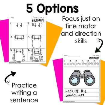 July Camping Directed Drawings | Summer