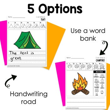 July Camping Directed Drawings | Summer