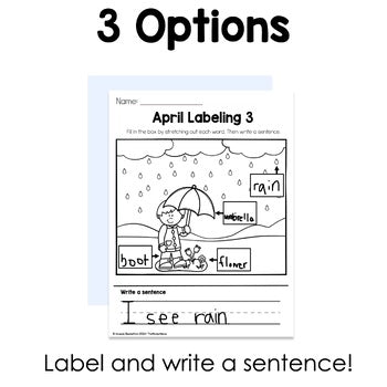 April Labeling Practice Pages