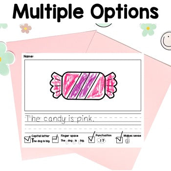 Kindergarten Writing Paper with Checklist Rubric