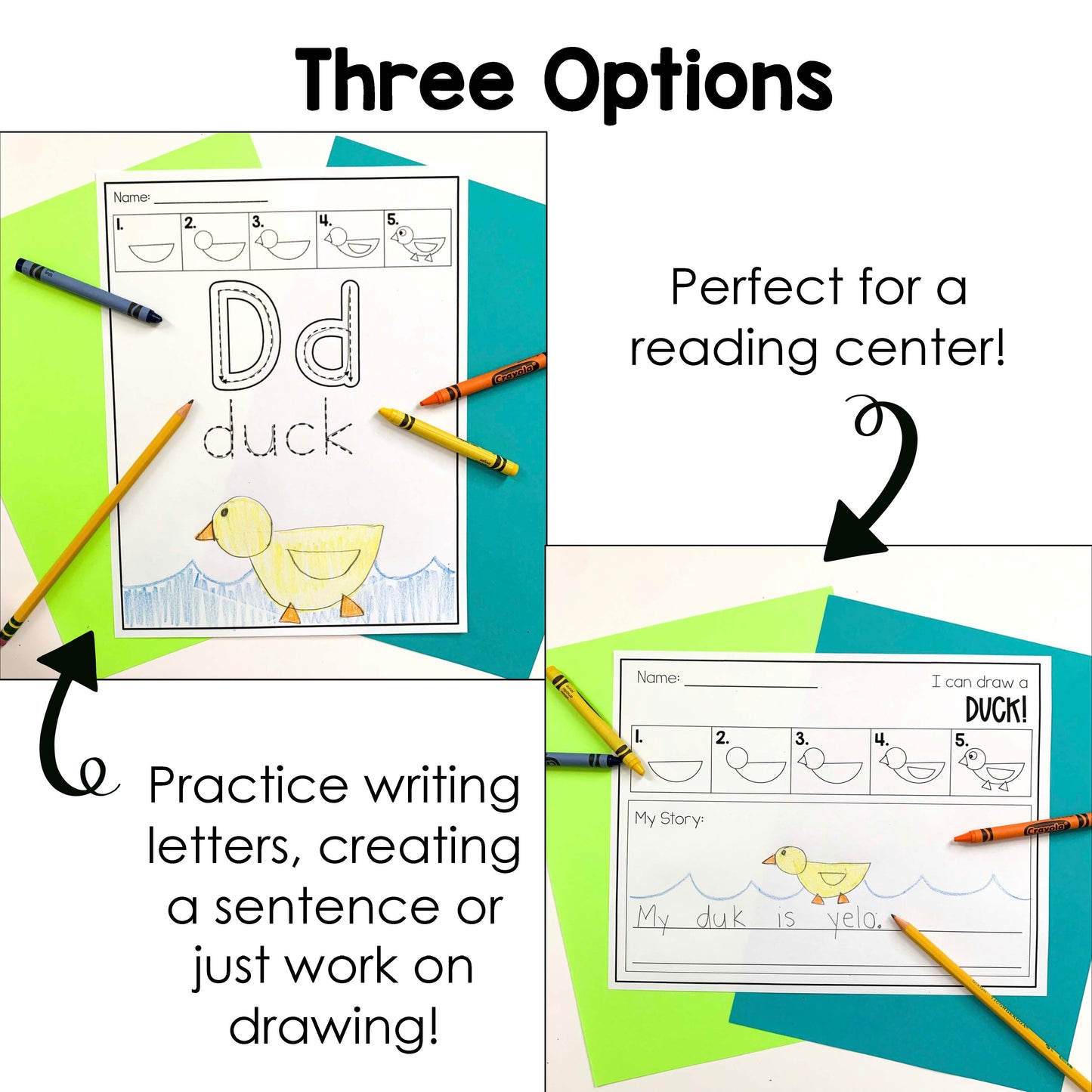 Alphabet Directed Drawings with Shapes