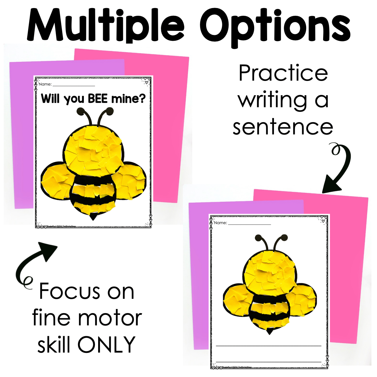 Bee Mine Tear Art Craft | Valentines Day Craft