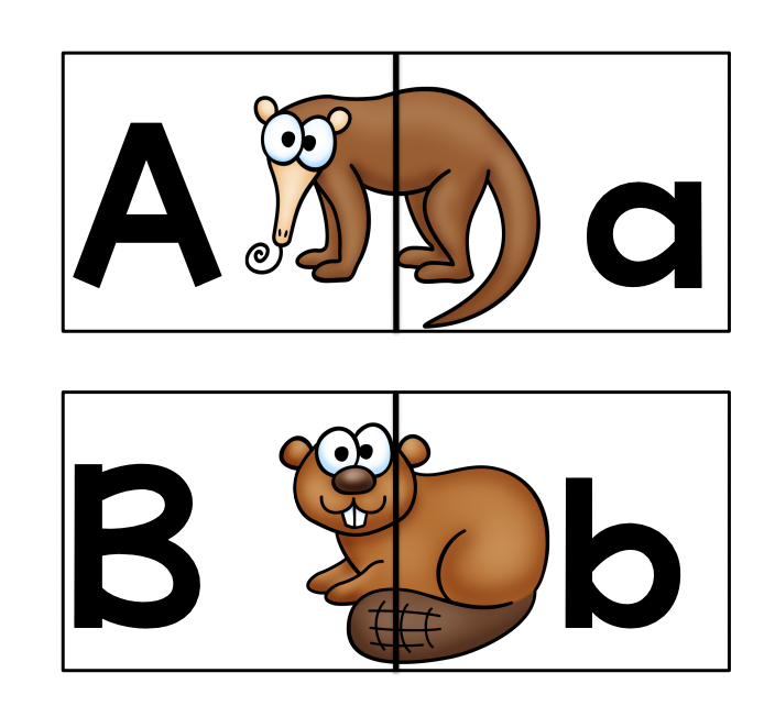 Alphabet Letter Match Puzzle | Kindergarten Literacy Centers | Animals