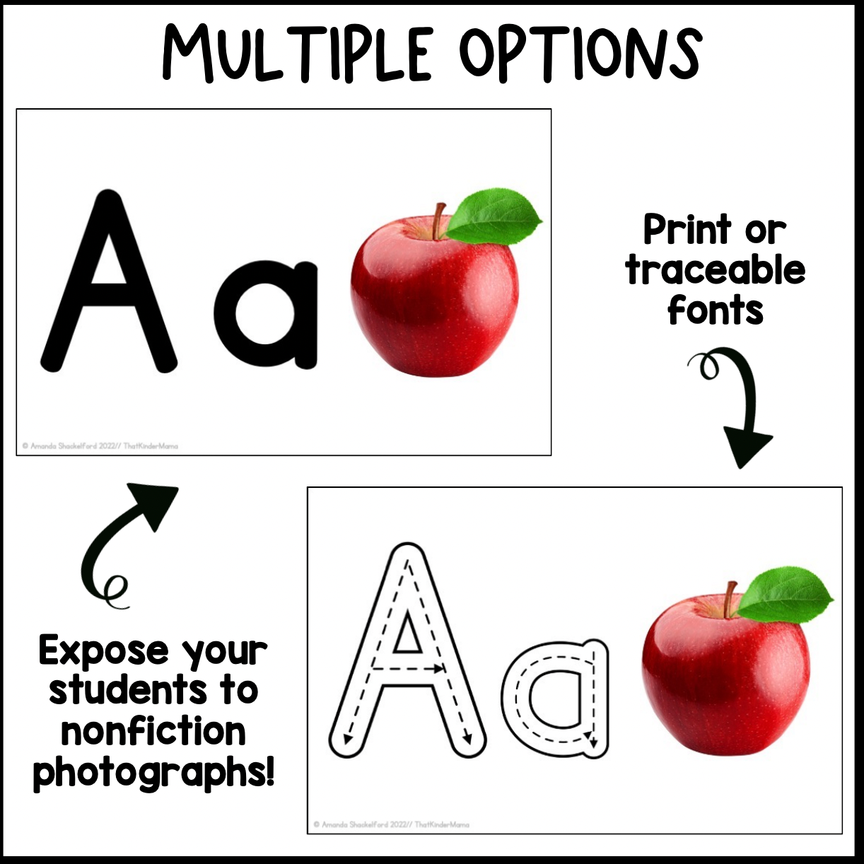 Alphabet Tracing Book Nonfiction Pictures | Editable