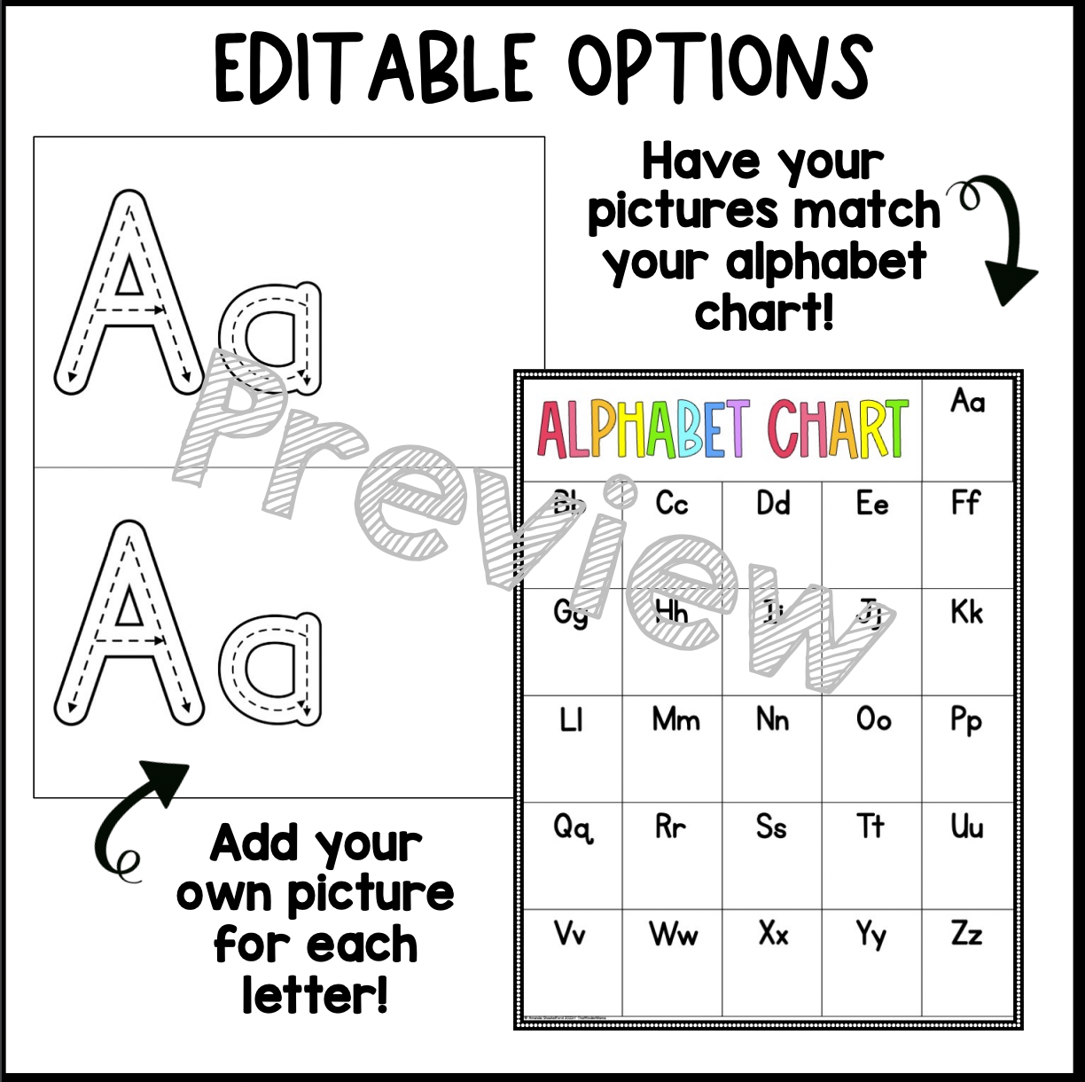 Alphabet Tracing Book Nonfiction Pictures | Editable