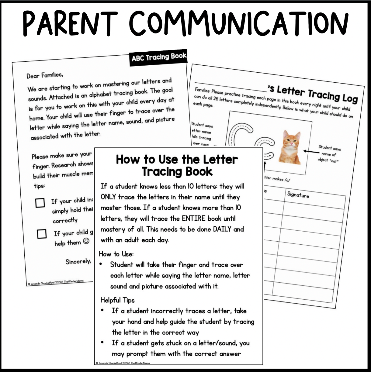 Alphabet Tracing Book Nonfiction Pictures | Editable