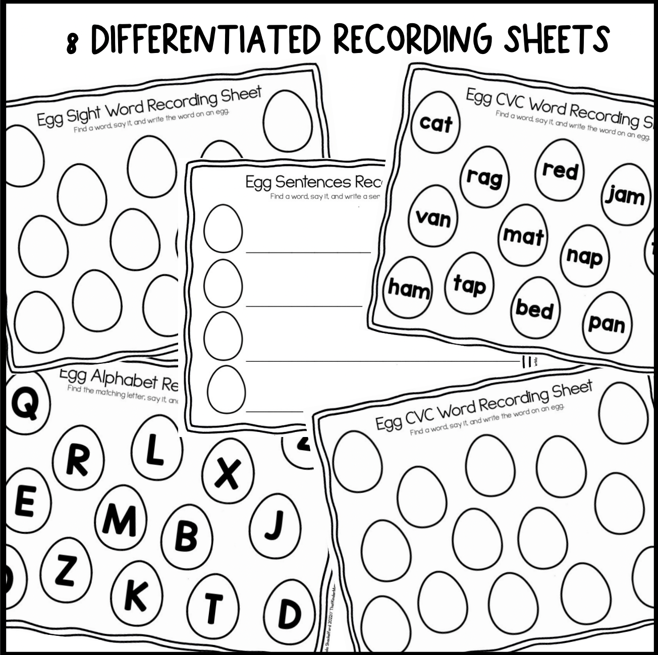 April Sensory Bin | Alphabet | Sight Word | CVC word center | Editable