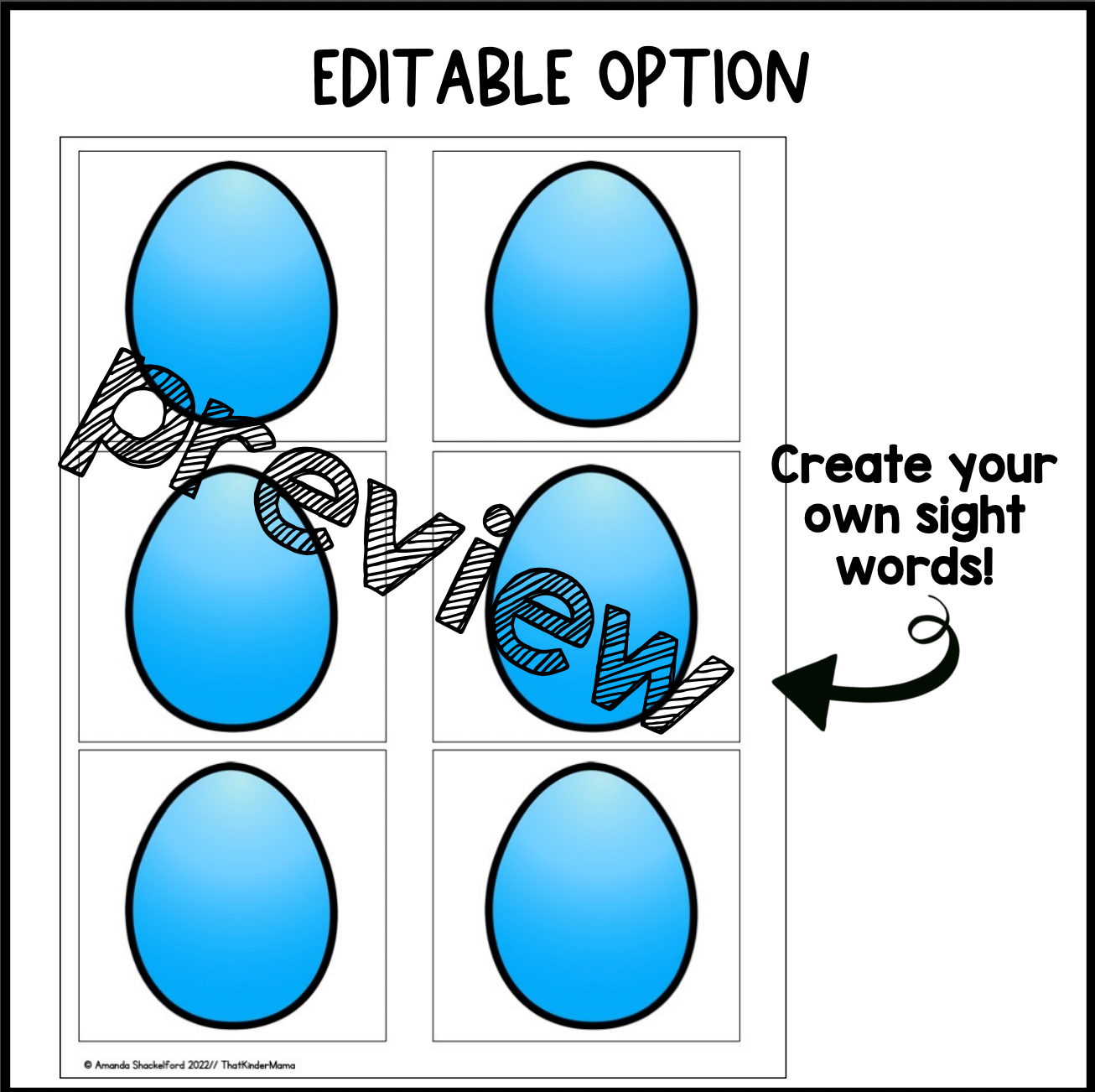 April Sensory Bin | Alphabet | Sight Word | CVC word center | Editable