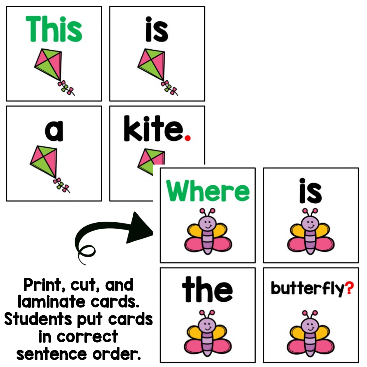 April Sentence Scramble | Centers | Kindergarten