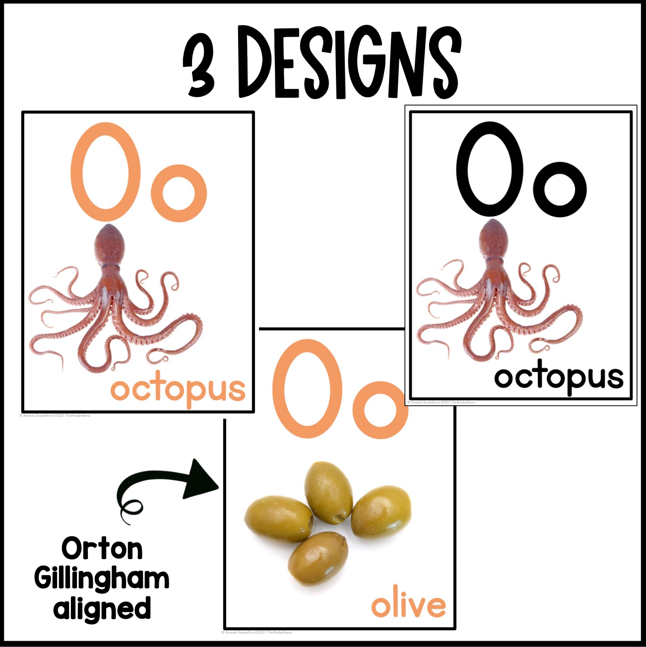 Boho Nonfiction Alphabet Poster with Real Pictures | Orton Gillingham