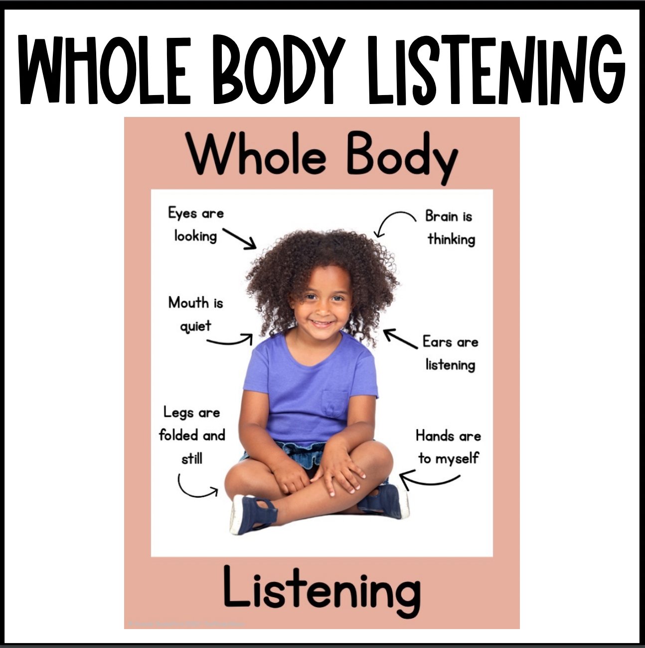 Boho Whole Body Listening Posters | Real Pictures | Classroom Rules