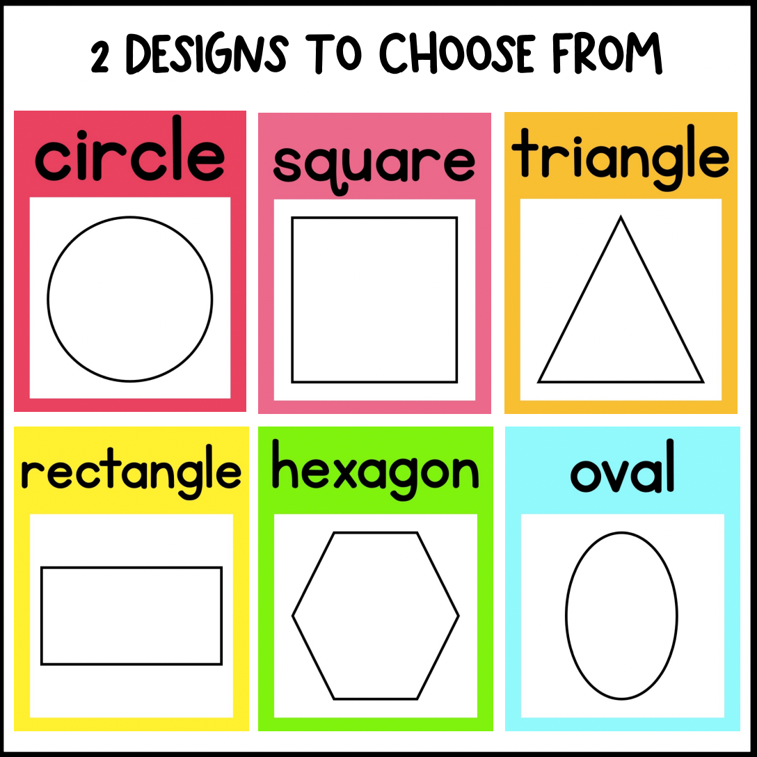 Bright Rainbow 2D Shape Posters | Dalmatian Print | Colorful Classroom Decor