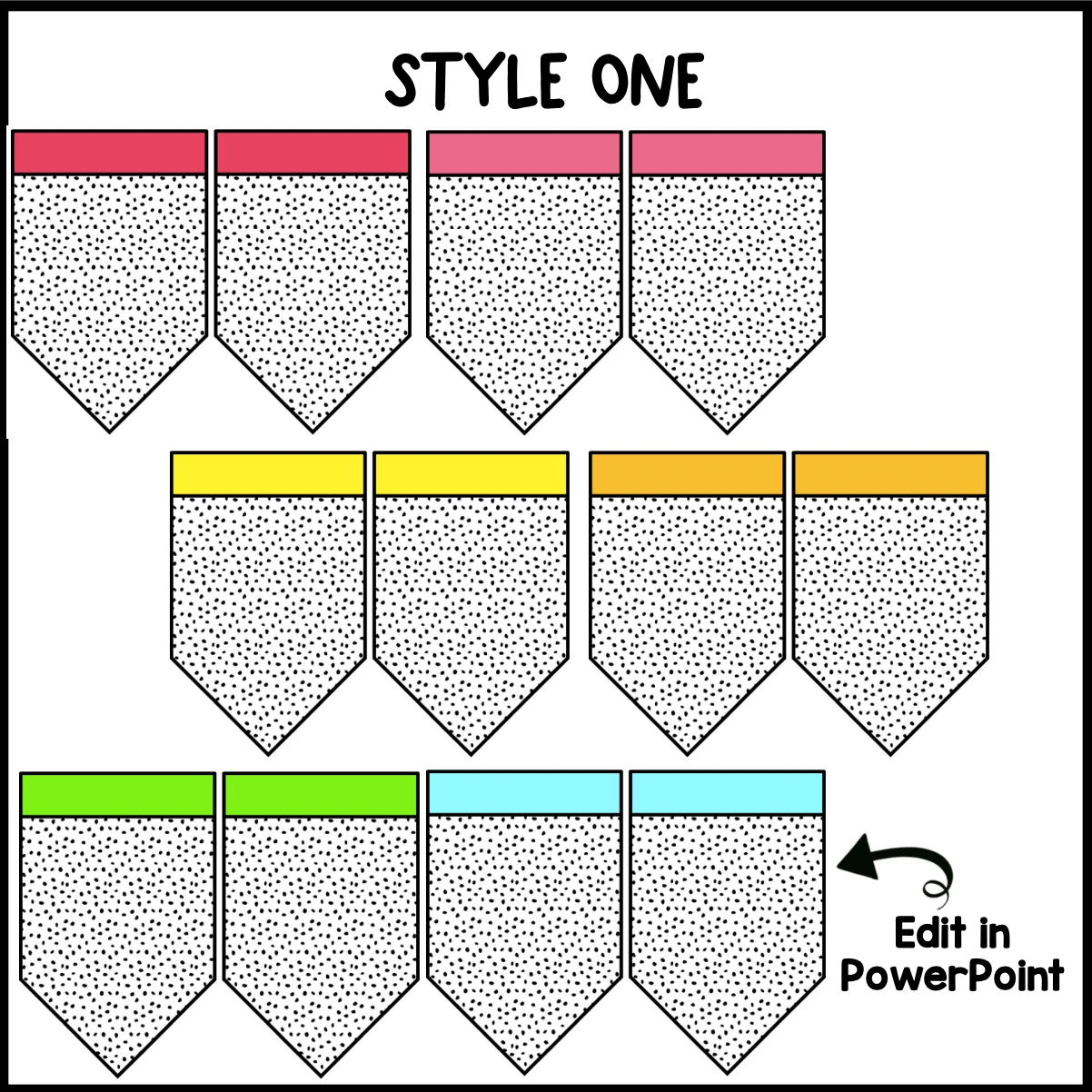 Bright Rainbow Bunting Banner| Editable | Dalmatian