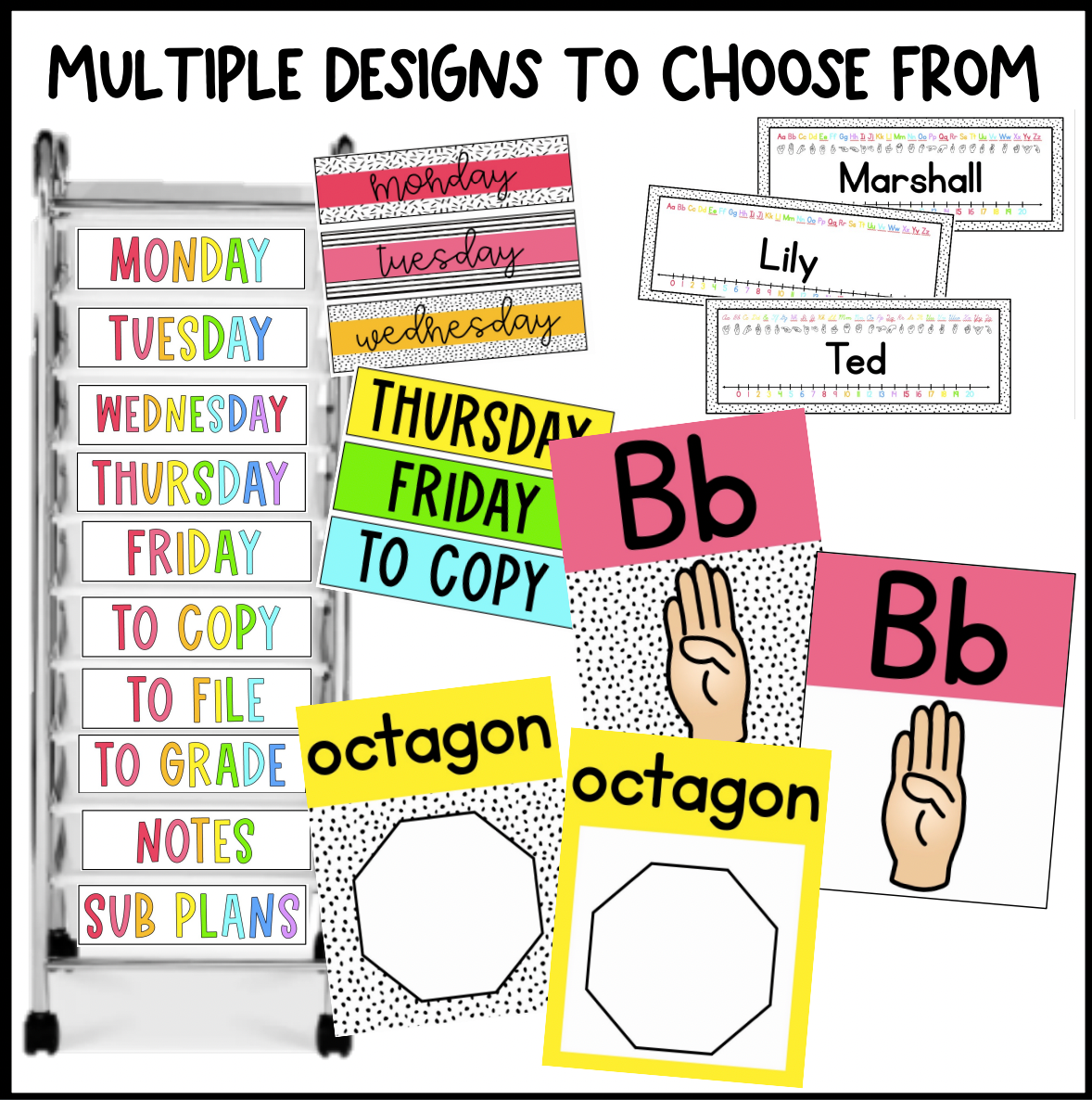 Bright Rainbow Classroom Decor Bundle