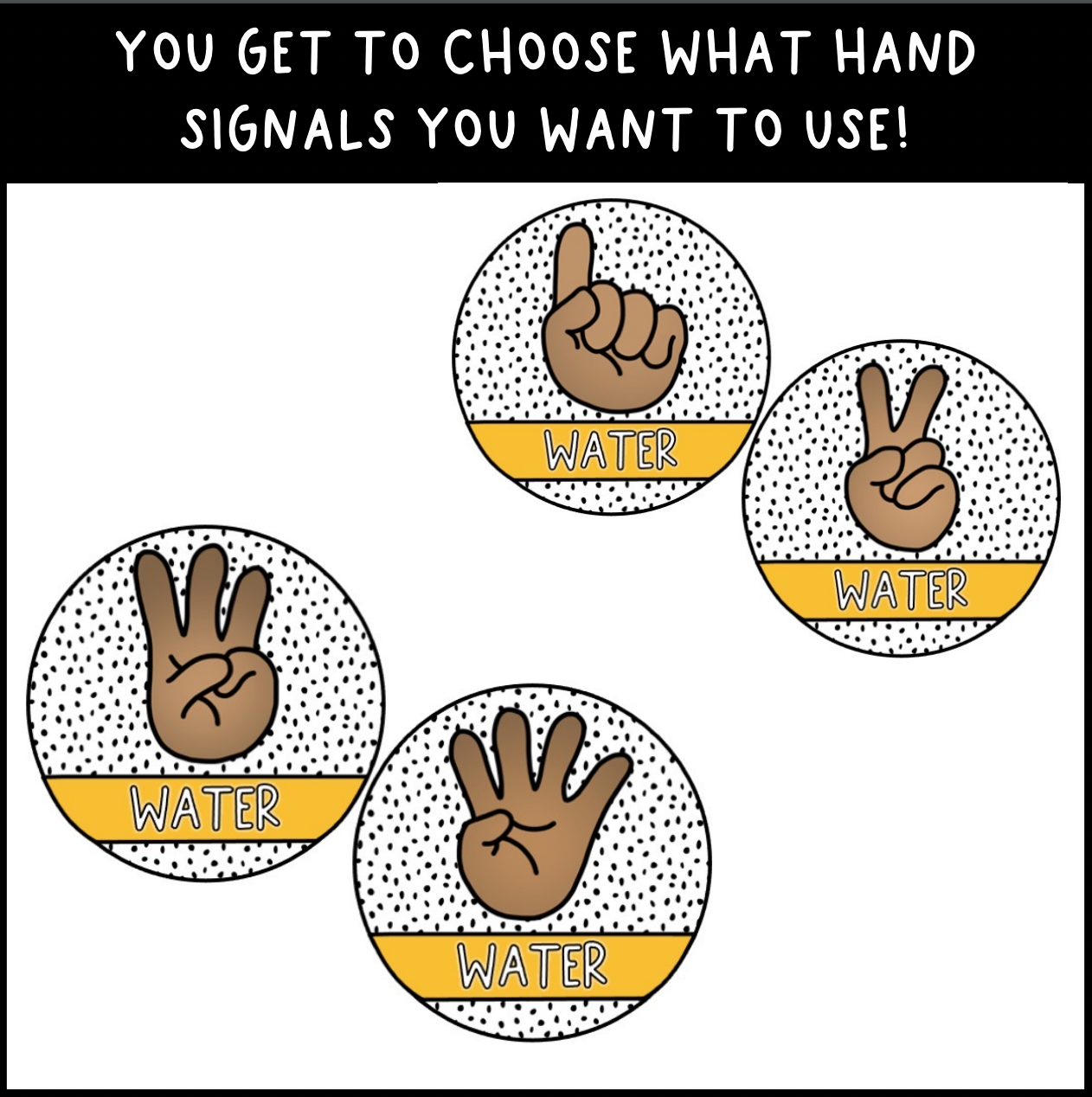 Bright Rainbow Multicultural Hand Signals for Classroom Management