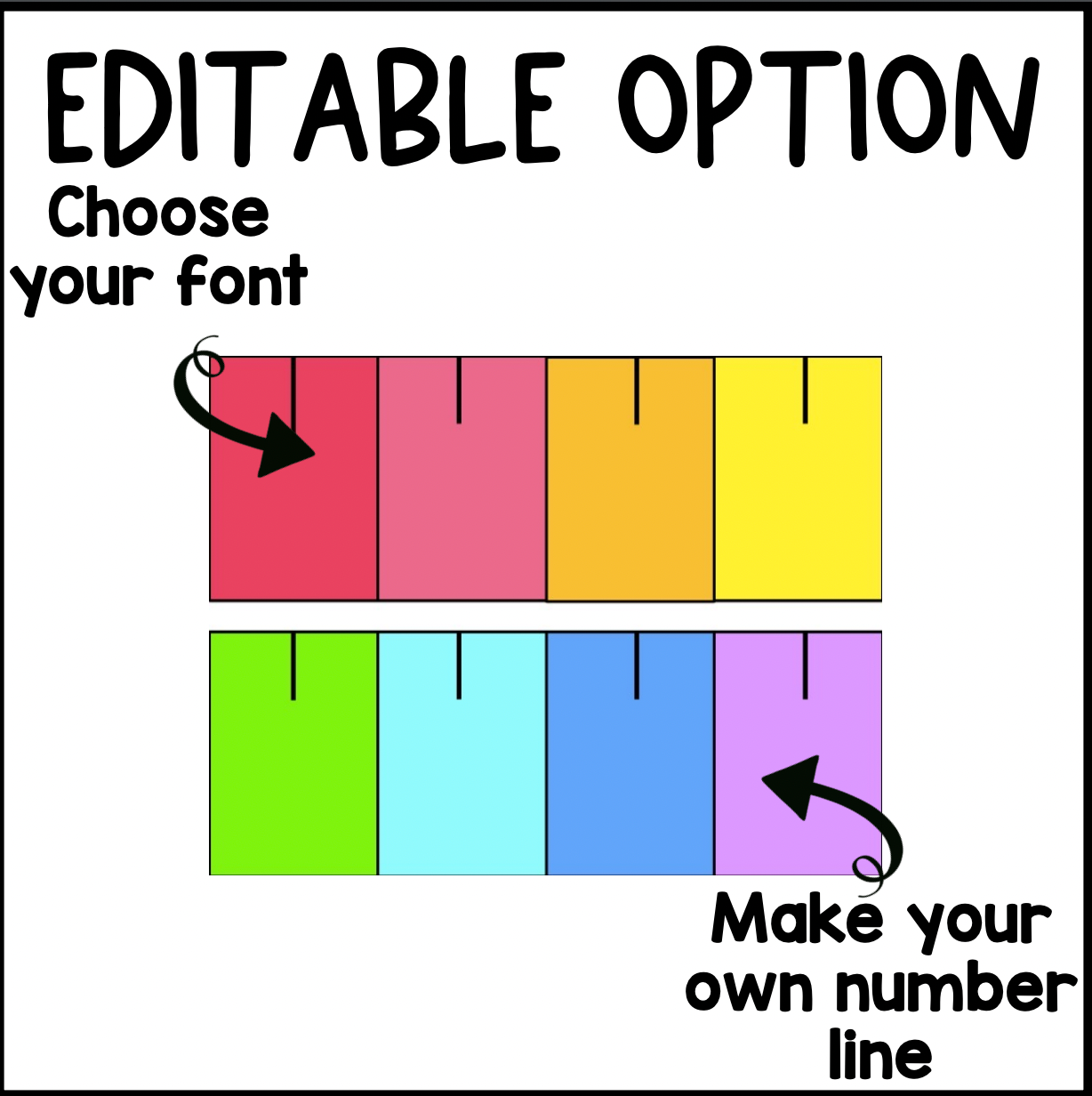 Bright Rainbow Number Line | Editable | Colorful Decor