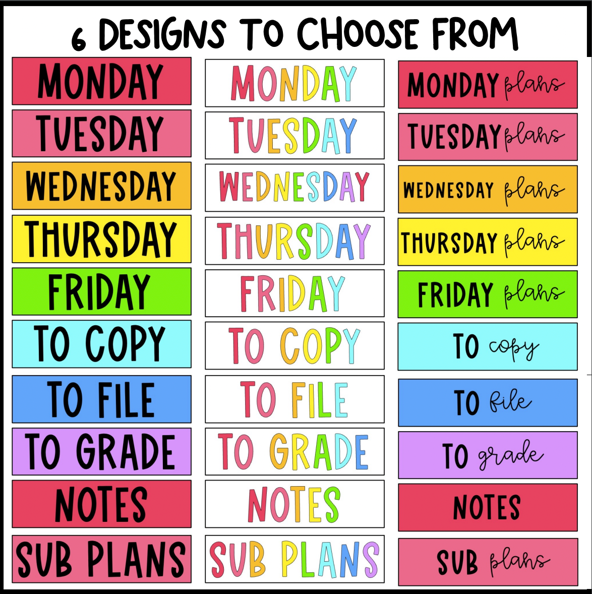 Bright Rainbow Rolling Cart Labels | Editable | Dalmatian