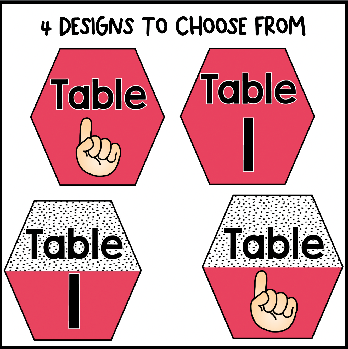 Bright Rainbow Table Group Signs | Editable | Dalmatian | Bulletin Board Display