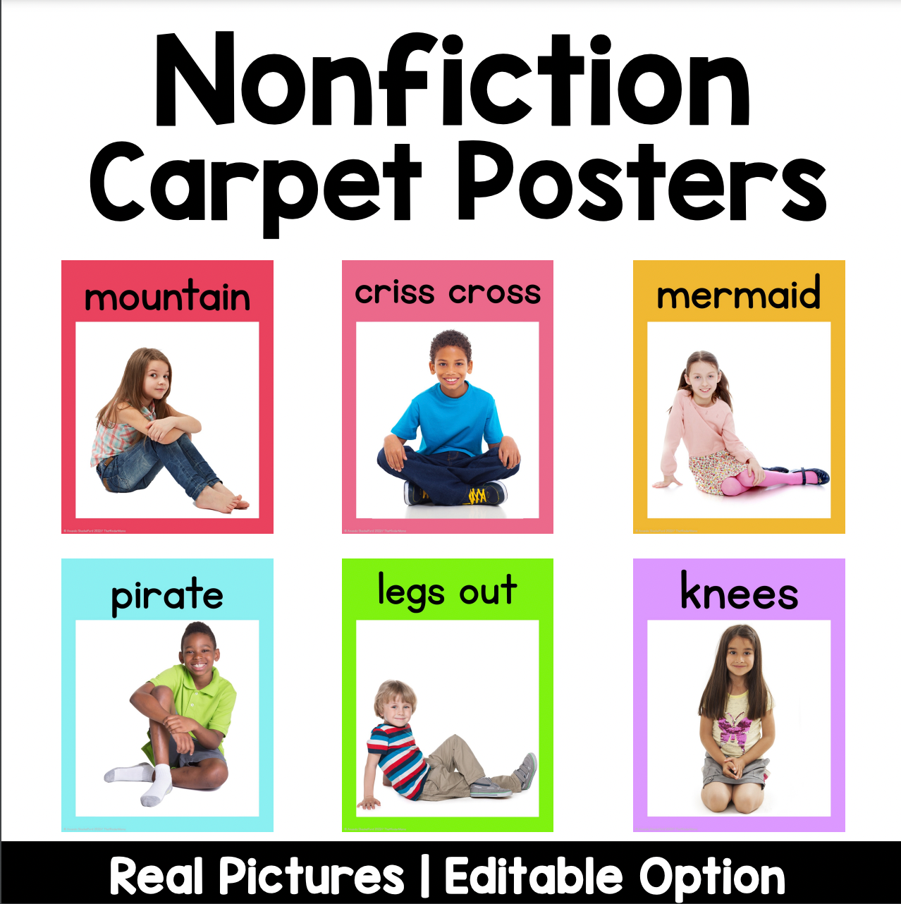 Carpet Posters | Nonfiction | Editable | Bright Rainbow