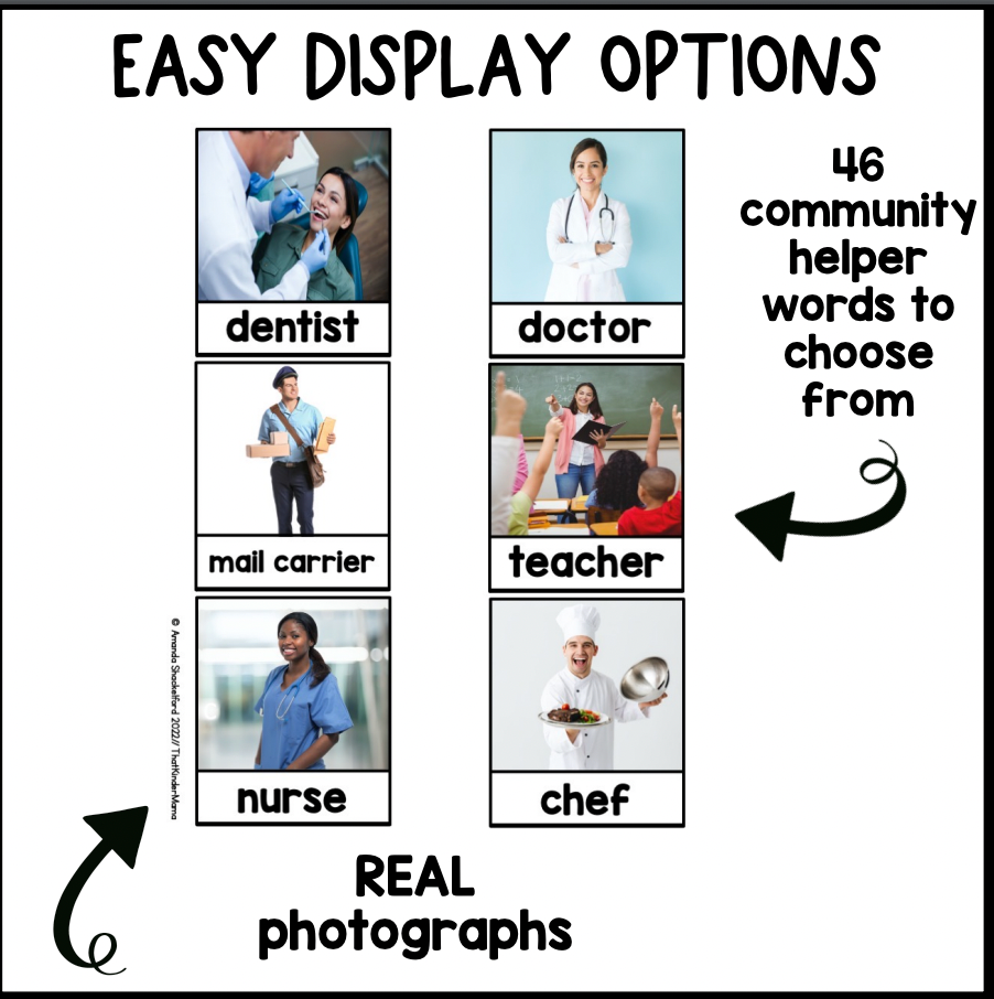 Community Helper Writing Center | Nonfiction Real Pictures | Editable