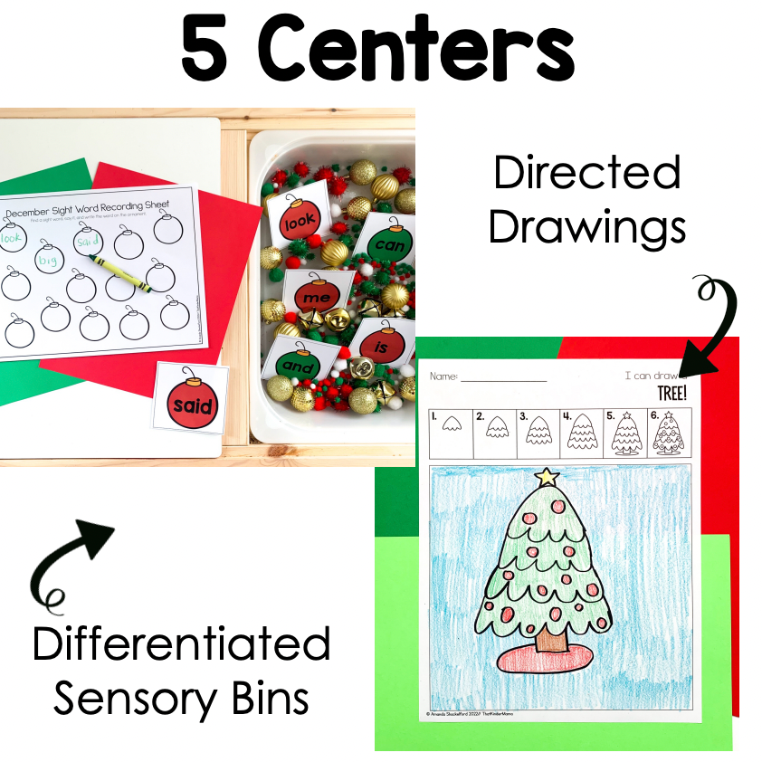 December Reading Centers for Kindergarten
