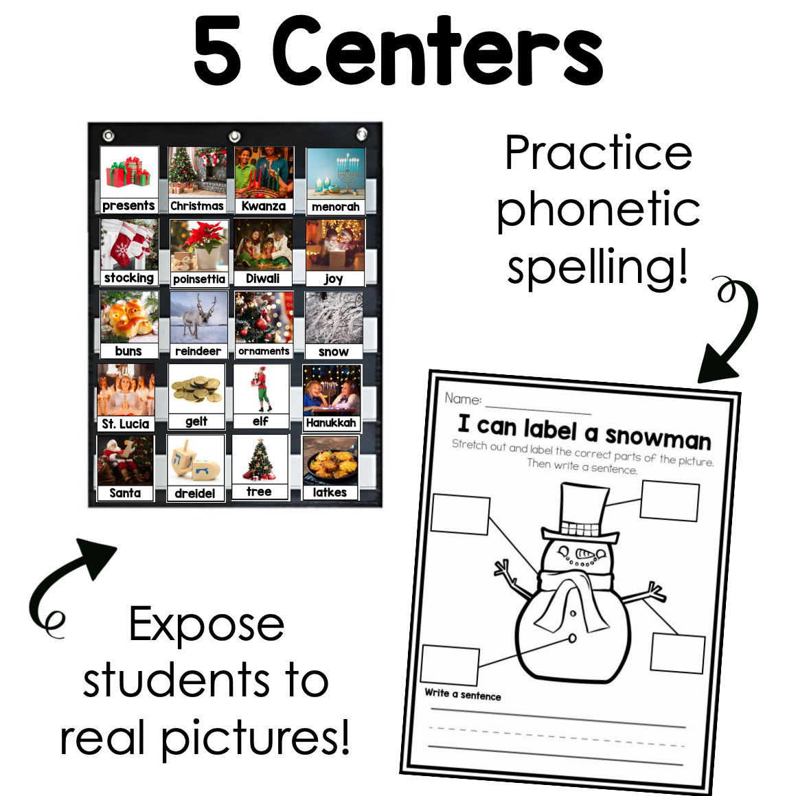December Reading Centers for Kindergarten