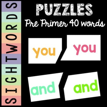 Sight Word Puzzles | Pre-Primer | Kindergarten