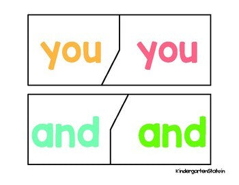 Sight Word Puzzles | Pre-Primer | Kindergarten