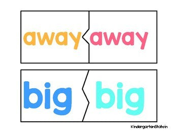 Sight Word Puzzles | Pre-Primer | Kindergarten