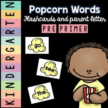 Kindergarten Pre-Primer Sight Word Flashcards and Letter to Parents