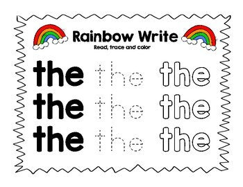 Rainbow Write Sight Words